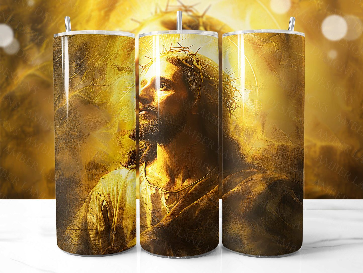 Jesus Christ- Crown of Thorns 20oz SKINNY TUMBLER wrap- not seamless