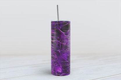 Purple Spider webs with 3D texture 20oz SKINNY TUMBLER wrap