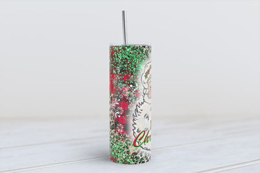 Vintage Santa Christmas Tumbler 20oz SKINNY TUMBLER wrap