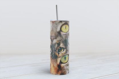 Cats eyes collage  20oz SKINNY TUMBLER straight wrap seamless