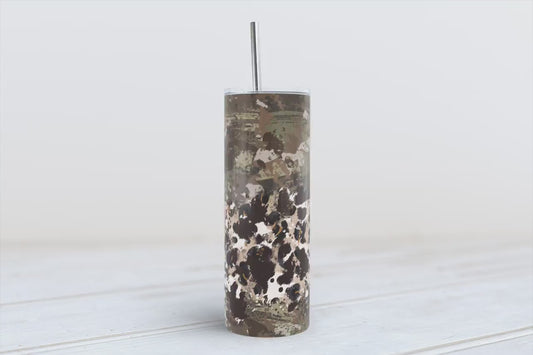 Camouflage Cowhide and Leopard 20oz SKINNY TUMBLER straight wrap 1 jpeg file