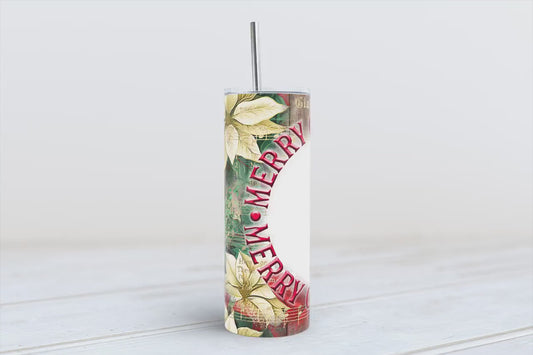 Merry Christmas-add your own text or image 20oz SKINNY TUMBLER wrap, jpeg, PNG, beach affect