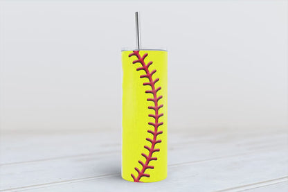 Softball baseball laces tumbler 20oz SKINNY TUMBLER straight wrap 2 jpeg files