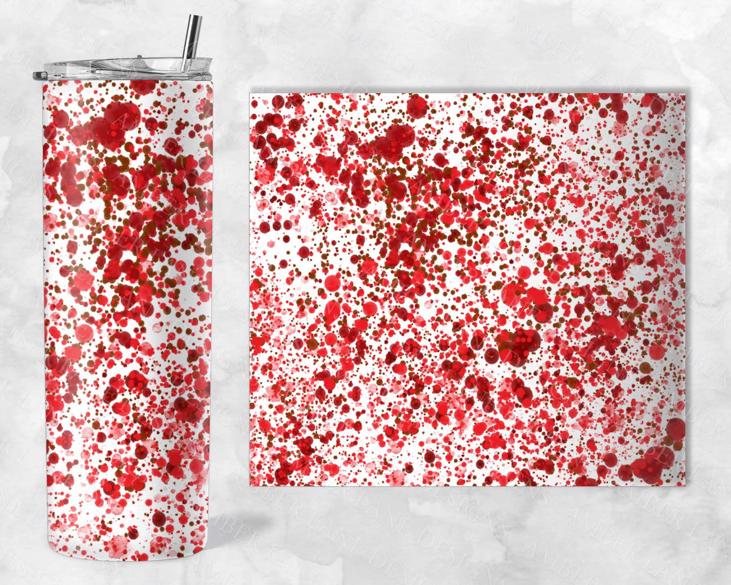 Blood splatter 20oz SKINNY TUMBLER straight wrap 1 jpeg file