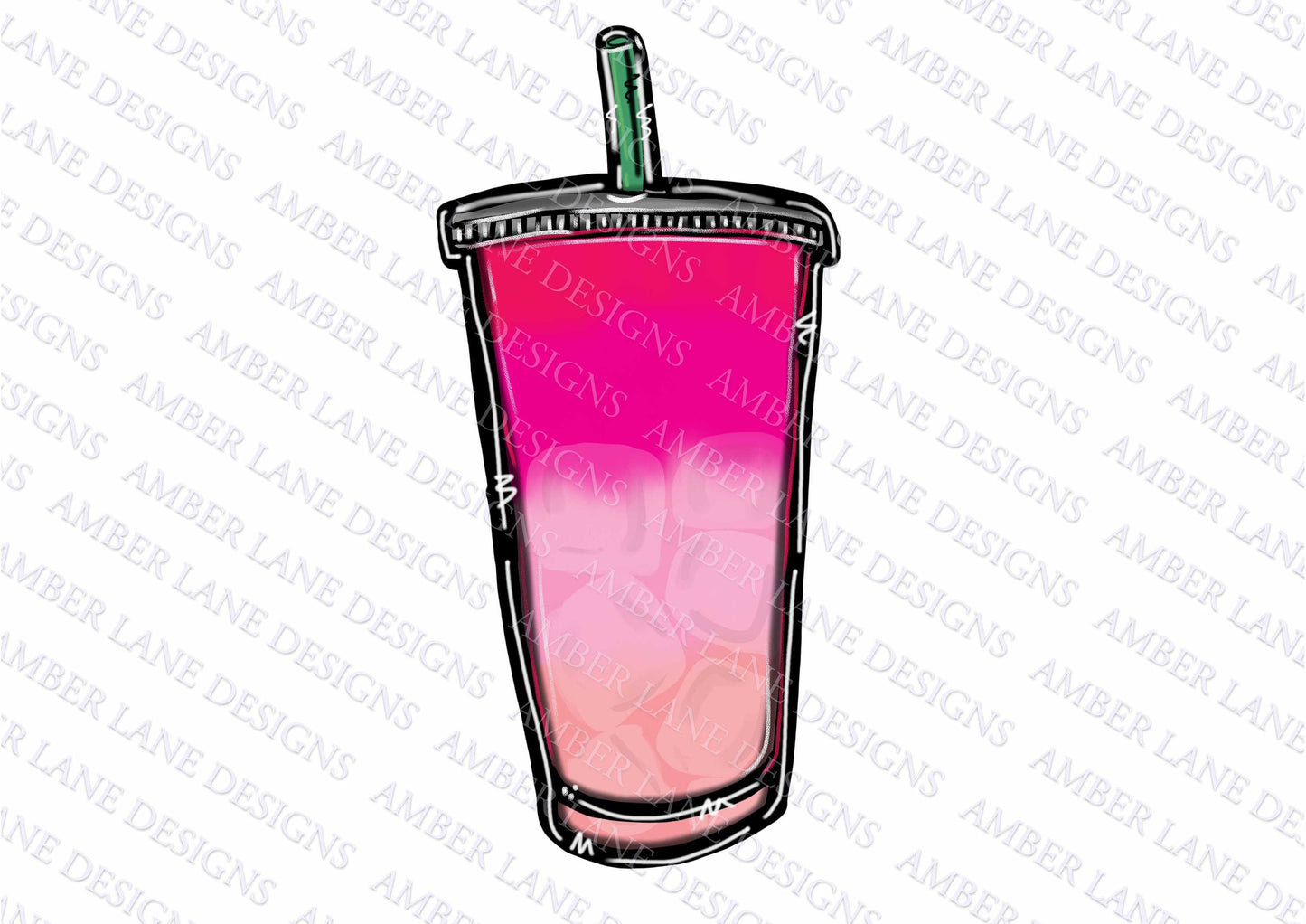Pink Loaded Tea PNG , doodle sublimation