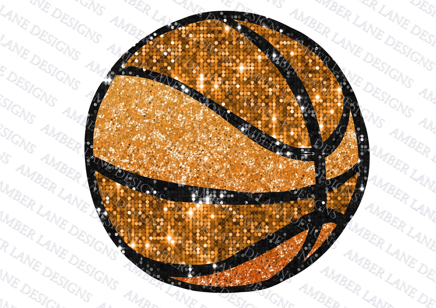 Basketball Sequin Glitter Bling Sublimation PNG Design